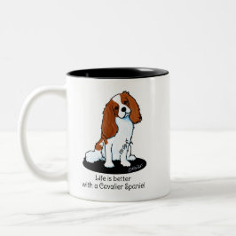 Het leven van Cavalier Spaniel is beter Tweekleurige Koffiemok