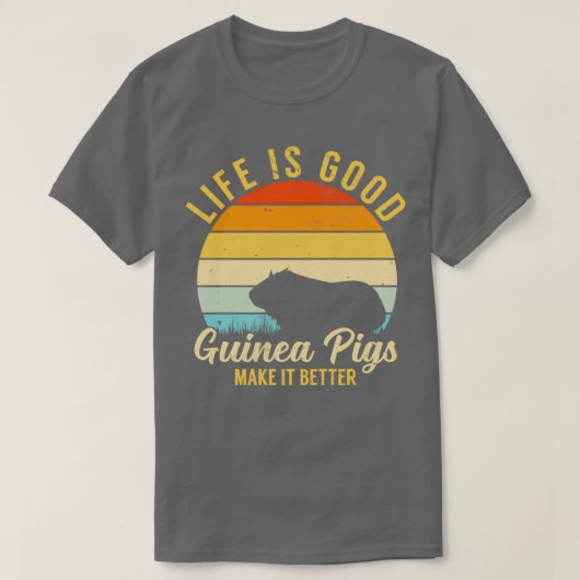 Het leven van cavia's is beter  met Retro Pet Rode T-shirt (Design voorkant)