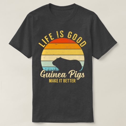 Het leven van cavia's is beter  met Retro Pet Rode T-shirt (Design voorkant)