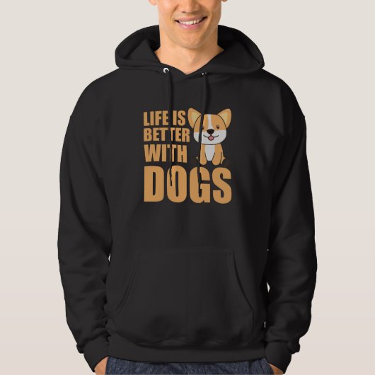 Het leven van Corgi is beter bij honden Hoodie (Voorkant)