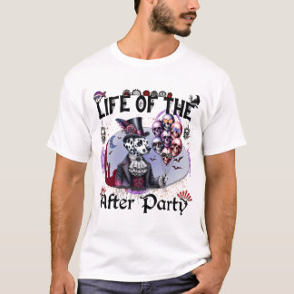 Het leven van de After Party Gothic Dog met Skull T-shirt