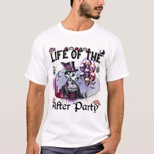 Het leven van de After Party Gothic Dog met Skull  T-shirt (Voorkant)