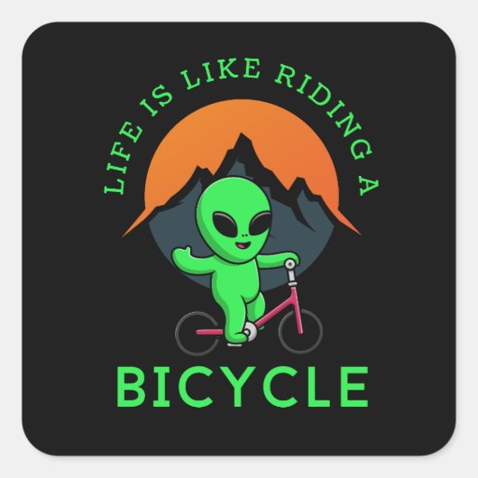 Het leven van de Alien Lover-Sticker is als het be Vierkante Sticker (Voorkant)