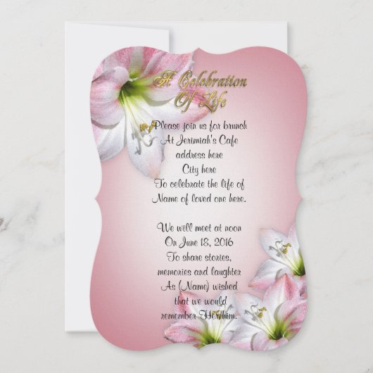 Het leven van de amaryllis kaart (Voorkant)