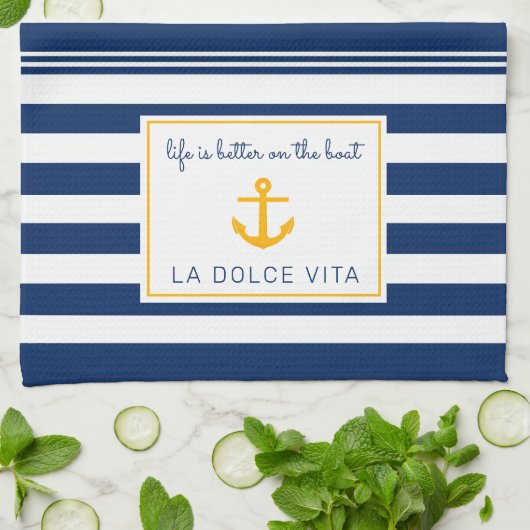 Het leven van de auteur is beter aan boord theedoek (Gevouwen)