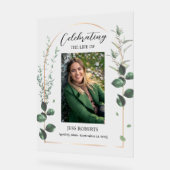 Het leven van de begrafenis vieren in liefdevolle acryl bord (Hoek)