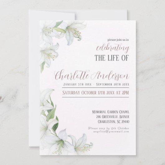 Het leven van de begrafenis vieren kaart (Voorkant)