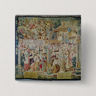 Het leven van de bisschop van St. Remigius van Rei Vierkante Button 5,1 Cm