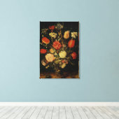 Het leven van de bloemen canvas afdruk (Insitu (Houten vloer))