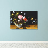 Het leven van de bloemen canvas afdruk (Insitu (Houten vloer))