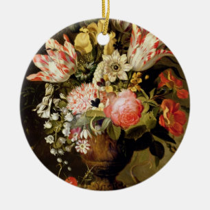 Het leven van de Bloemen in een Vaas met een haged Keramisch Ornament