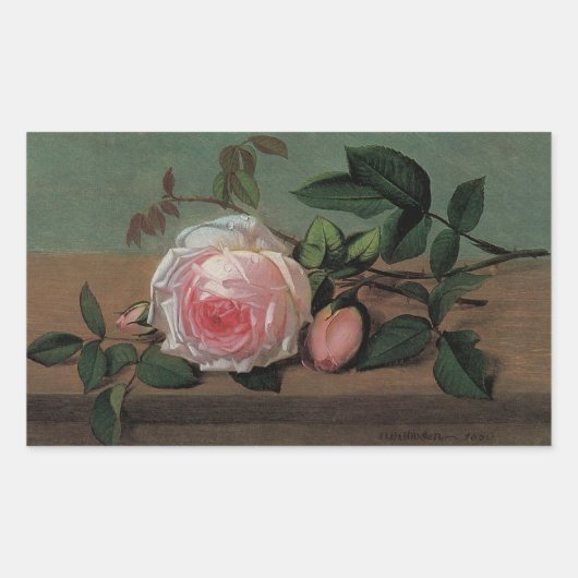 Het leven van de Bloemen op een Ledge Rechthoekige Sticker (Voorkant)