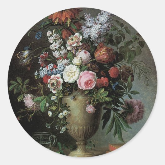 Het leven van de bloemen ronde sticker (Voorkant)