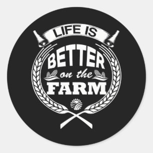 Het leven van de boeren in de Boerderij is beter Ronde Sticker