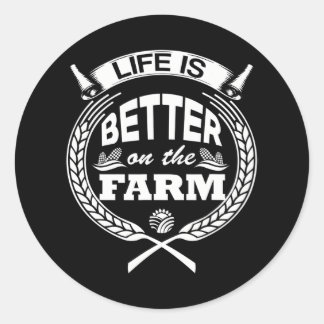 Het leven van de boeren in de Boerderij is beter Ronde Sticker