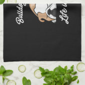 Het leven van de bulledog mama is rotsgeitte cadea theedoek (Gevouwen)