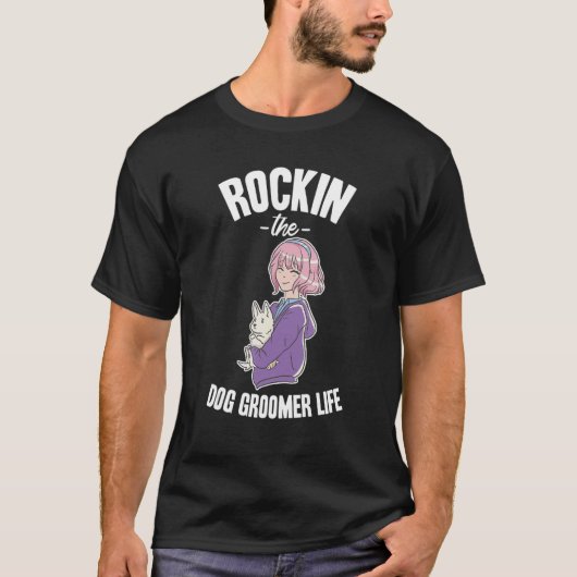 Het leven van de Dog Groomer T-shirt (Voorkant)