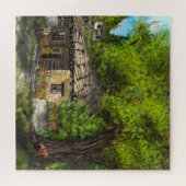 Het leven van de dorpsfamilie verlichten Jigzaag P Legpuzzel (Horizontaal)