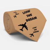 Het leven van de Dream Airline Necktie TAN Stropdas (Opgerold)