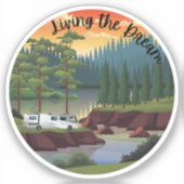 Het leven van de droom met klasse A Motorhome Sticker (Voorkant)