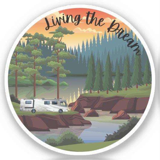 Het leven van de droom met klasse A Motorhome Sticker (Voorkant)