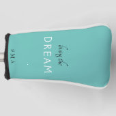 Het leven van de droom Monogram Turquoise Golfheadcover (Voorkant)