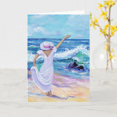 Het leven van de droom op het Beach Aloha Wenskaar Kaart (Gele Bloem)