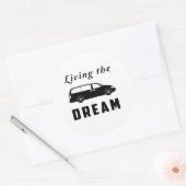 Het leven van de droom ronde sticker (Envelop)