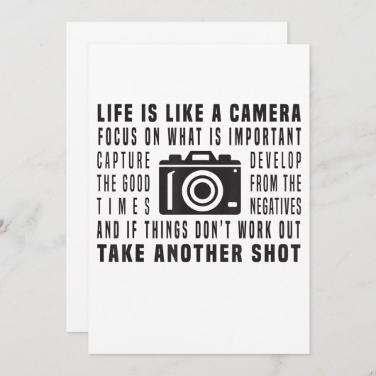Het leven van de fotograaf is als een camera fotog aankondiging (Voorkant / Achterkant)