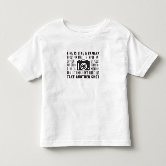 Het leven van de fotograaf is als een camera fotog kinder shirts (Voorkant)