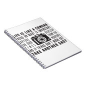 Het leven van de fotograaf is als een camera fotog notitieboek (Rechterzijde)