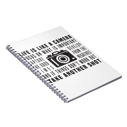 Het leven van de fotograaf is als een camera fotog notitieboek (Rechterzijde)