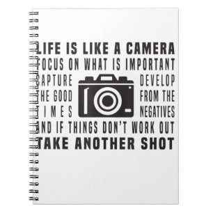 Het leven van de fotograaf is als een camera fotog notitieboek