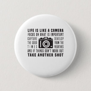 Het leven van de fotograaf is als een camera fotog ronde button 5,7 cm