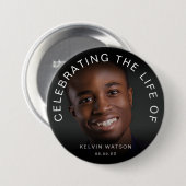Het leven van de | Fotoherdenking begrafenis Ronde Button 7,6 Cm (Voorkant /achterkant)