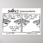 Het leven van de haaien Grote Witte haai Poster (Voorkant)