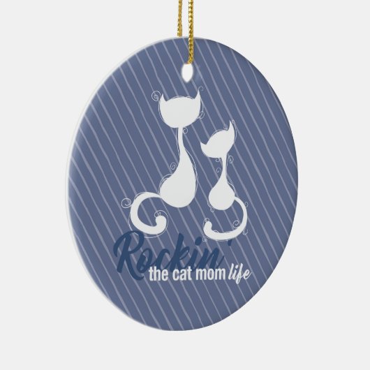 Het leven van de kat mam Rockin Keramisch Ornament (Rechts)