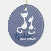 Het leven van de kat mam Rockin Keramisch Ornament (Links)