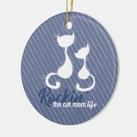 Het leven van de kat mam Rockin Keramisch Ornament (Links)