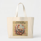 Het leven van de kip grote tote bag (Voorkant)