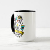 Het leven van de koffie, de hele dag, elke dag mok (Voorkant links)