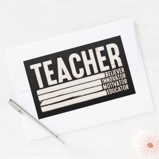 Het leven van de leerkracht terug naar school rechthoekige sticker (Envelop)