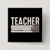 Het leven van de leerkracht terug naar school vierkante button 5,1 cm (Voorkant)