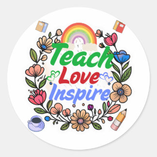 Het leven van de leraar - Leer liefde inspireren Ronde Sticker