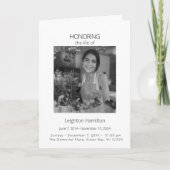 Het leven van de orde van dienst eren programma (Voorkant)