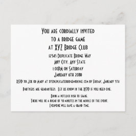 Het leven van de partijdespeelkaartuitgangen uitnodiging briefkaart