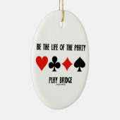 Het leven van de partijspeelbrug (kaartpakken) keramisch ornament (Rechts)