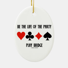 Het leven van de partijspeelbrug (kaartpakken) keramisch ornament