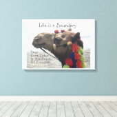 Het leven van de premie is een Glansloos Glansdoek Canvas Afdruk (Insitu (Houten vloer))