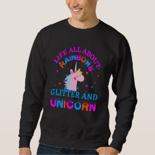 het leven van de regenbogen glitter en unicorn trui